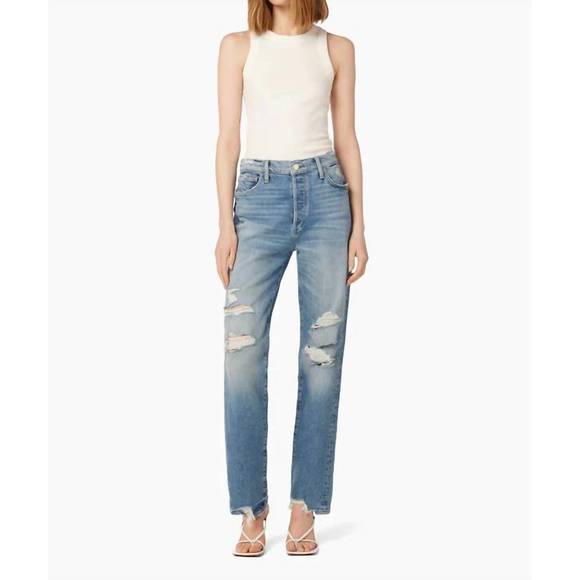 NEW JOE'S JEANS the 90s niki mid rise boyfriend jean in chances destruct - Picture 4 of 5